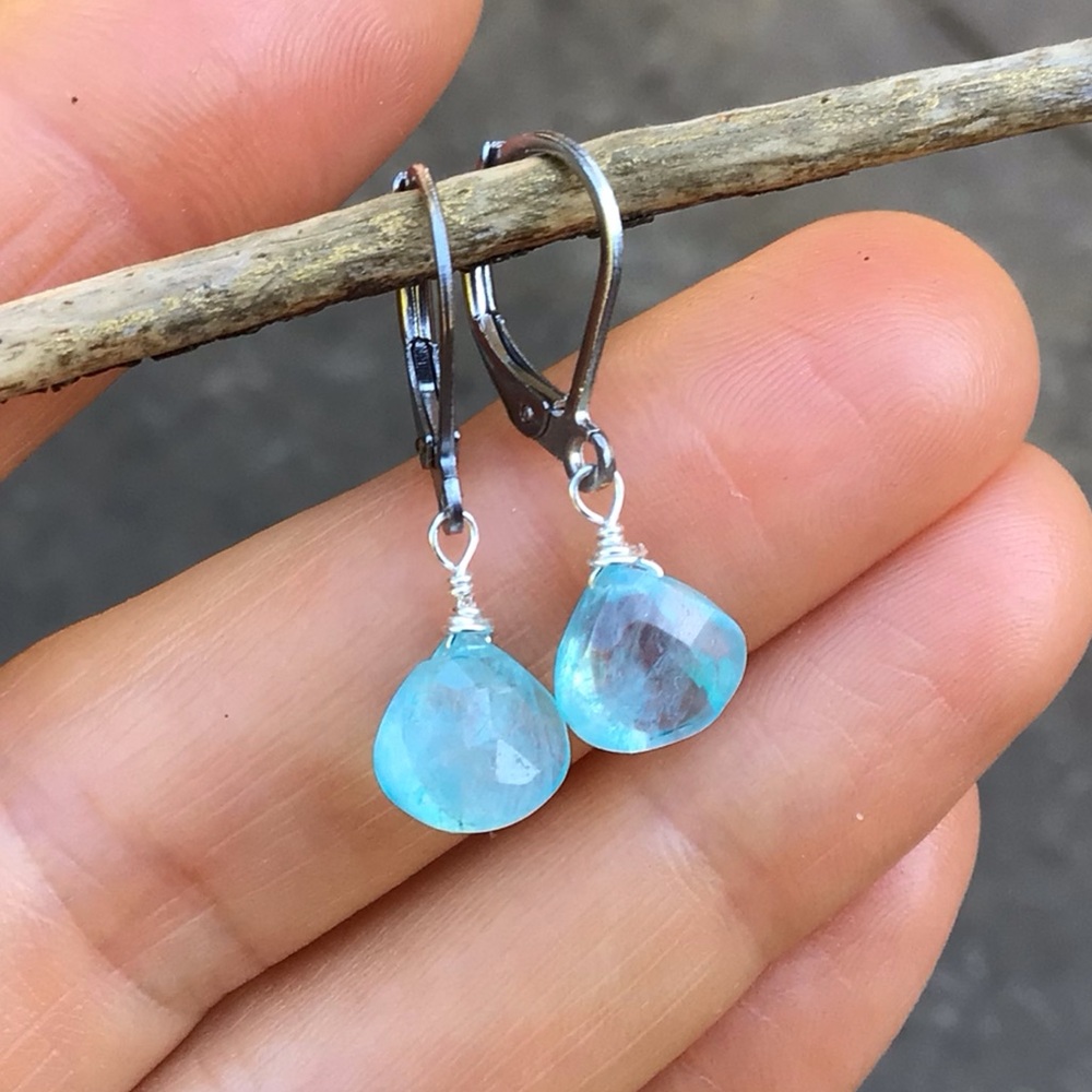 Natural Aquamarine Sundance Charm Earrings - Picture 3 of 12